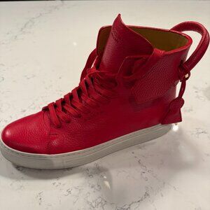 Buscemi 100mm High-Top: Red (Rosso) / White